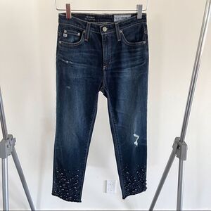 AG Isabella Jean Studded Embellished Straight Leg